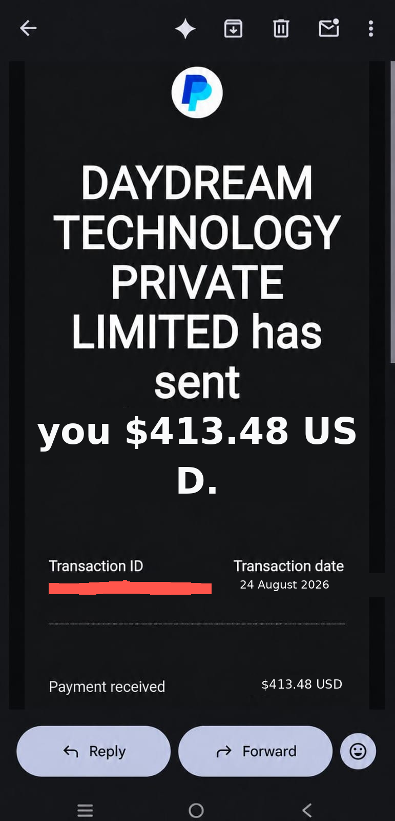 PayPal Aug 24 $413.48