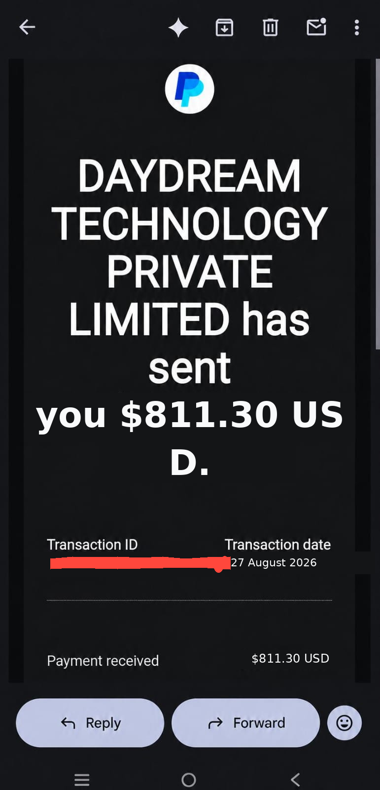PayPal Aug 27 $811.30