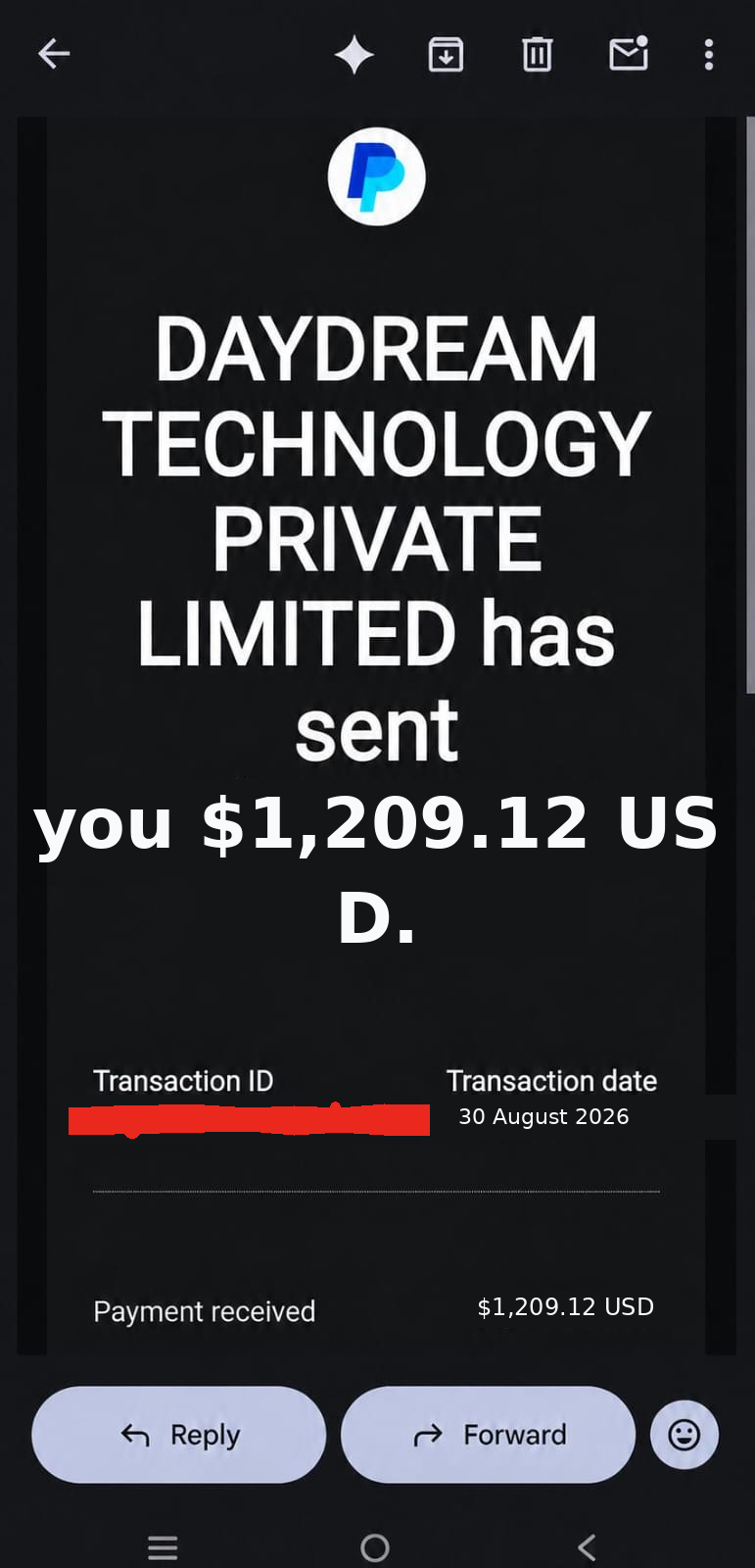 PayPal Aug 30 $1,209.12